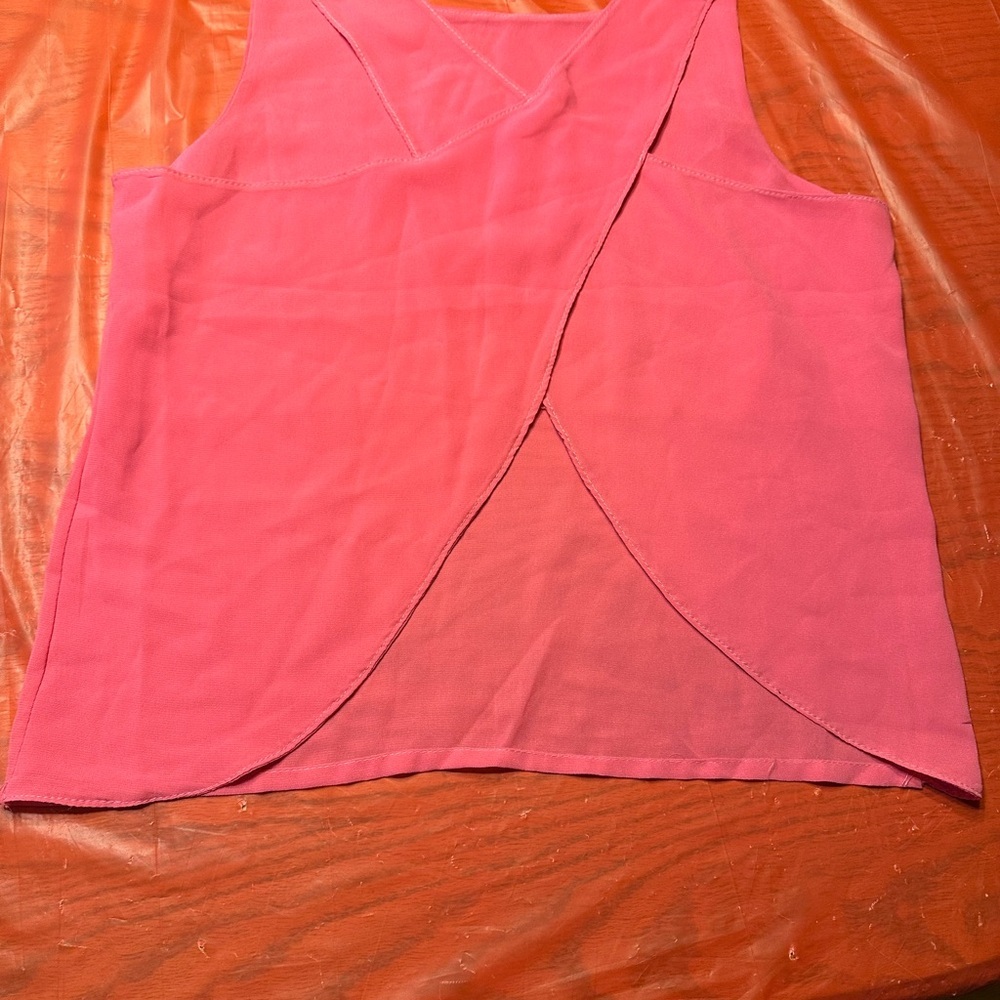 Pink Sleeveless Wrap Top